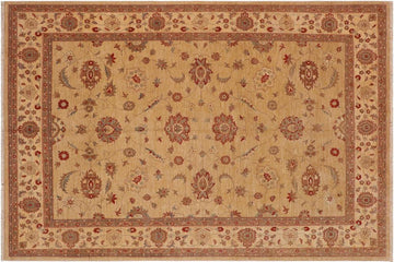 handmade Traditional Kafkaz Chobi Ziegler Tan Beige Hand Knotted RECTANGLE 100% WOOL area rug 9 x 12